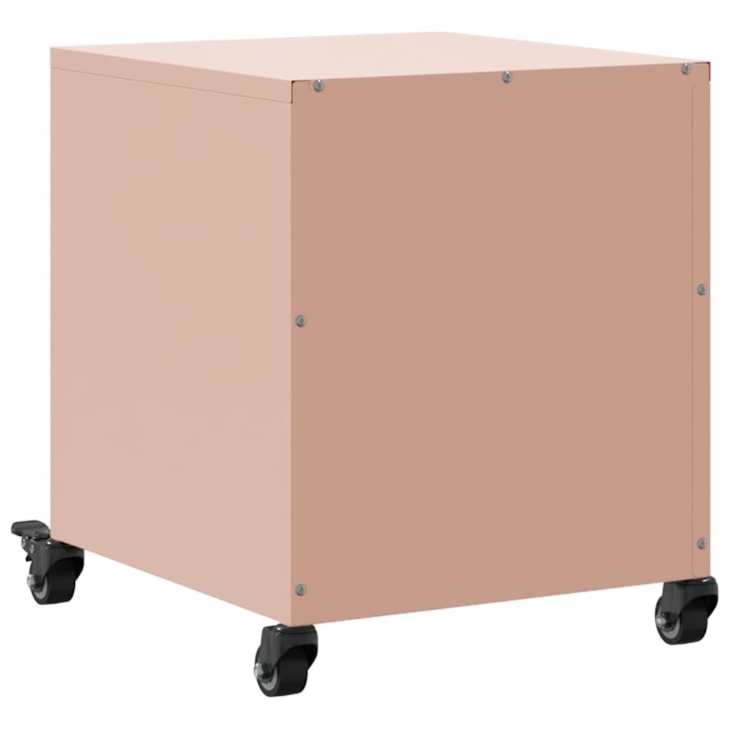vidaXL Table de chevet Rose 36x38,5x43,5 cm Acier