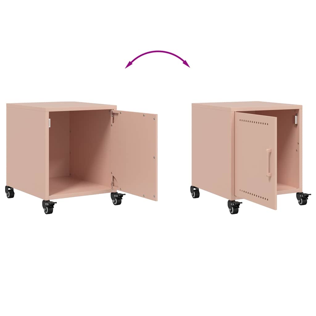vidaXL Table de chevet Rose 36x38,5x43,5 cm Acier