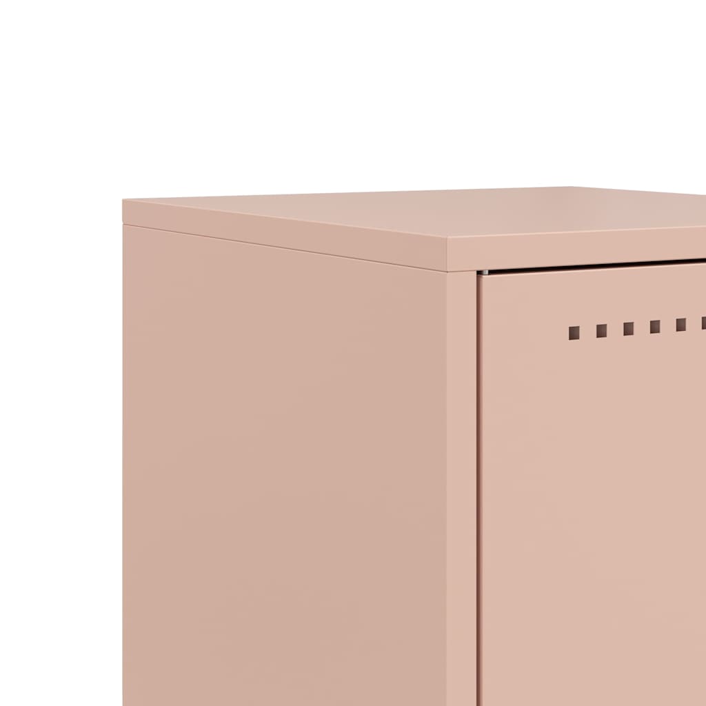 vidaXL Table de chevet Rose 36x38,5x43,5 cm Acier