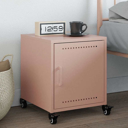vidaXL Table de chevet Rose 36x38,5x43,5 cm Acier