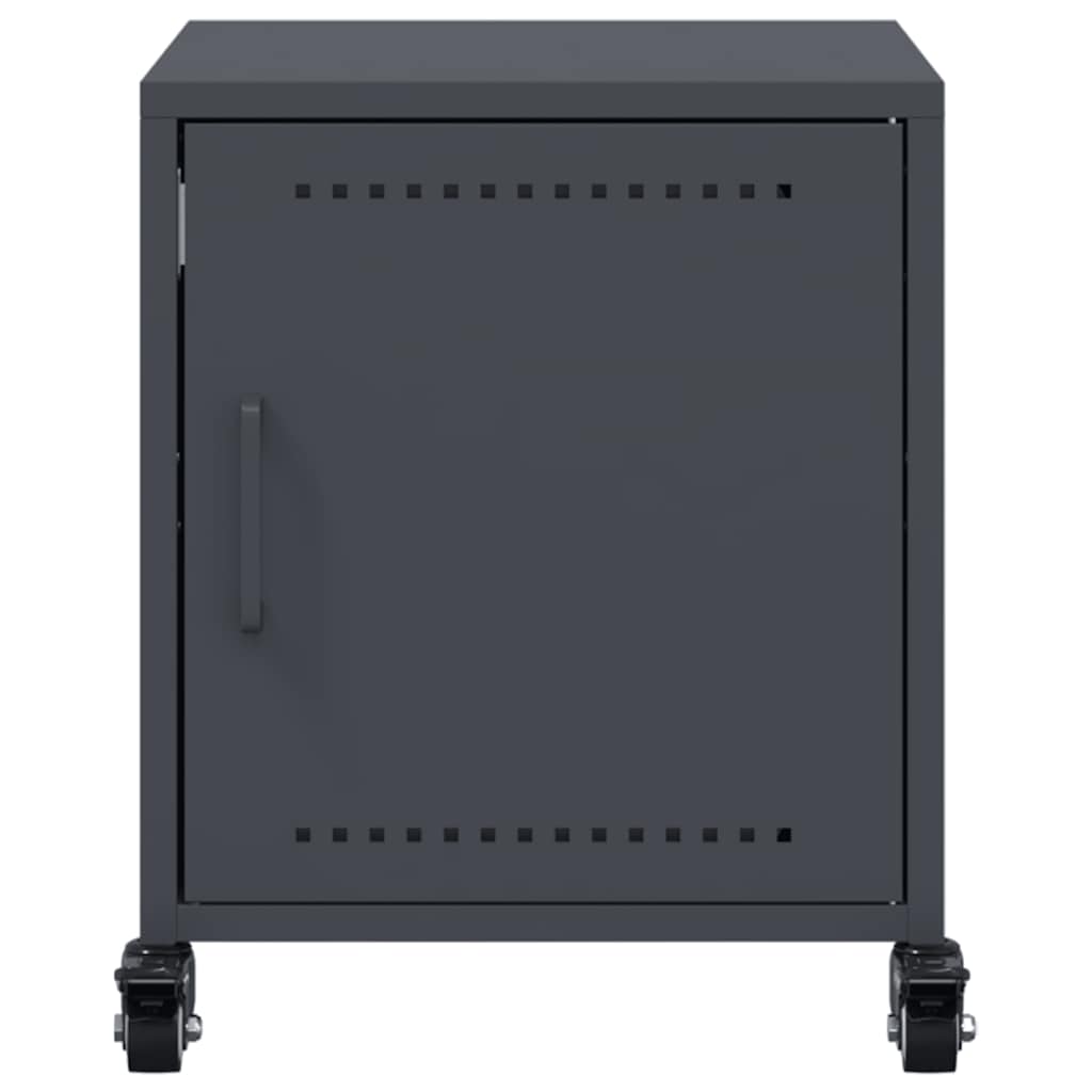 vidaXL Nachttische 2 Stk. Anthrazit 36x39x43,5 cm Stahl