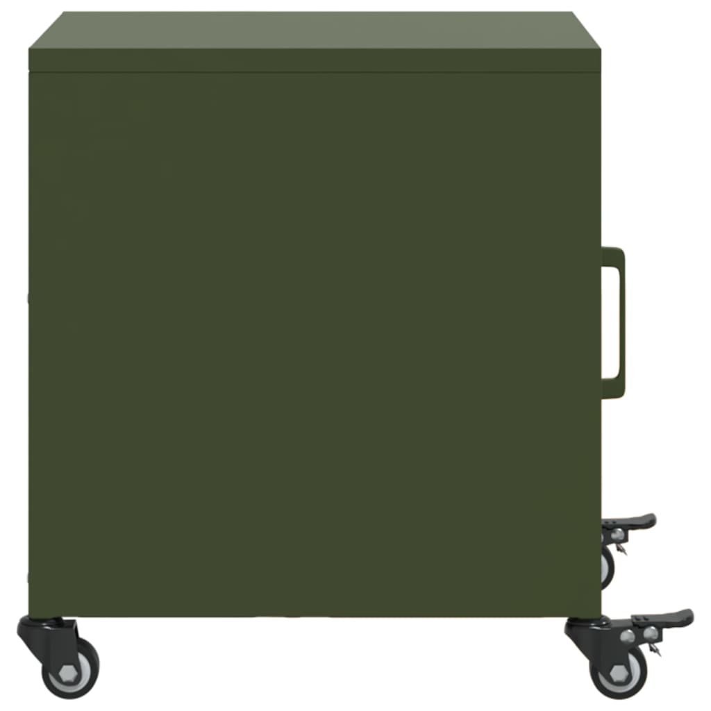 vidaXL Table de chevet Vert olive 36x39x43,5 cm Acier