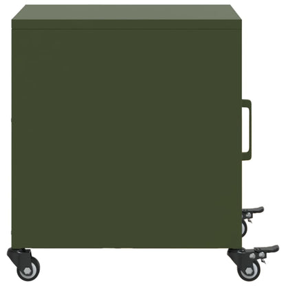 vidaXL Table de chevet Vert olive 36x39x43,5 cm Acier