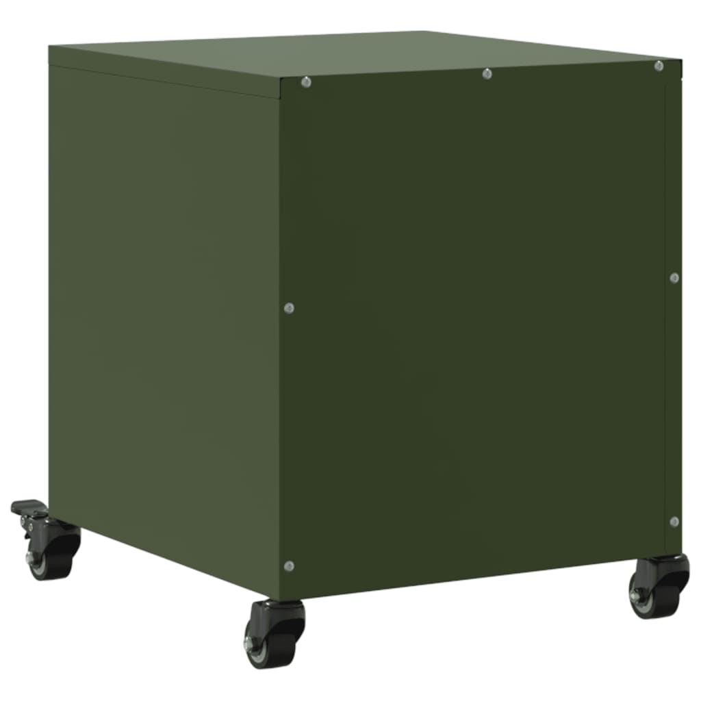 vidaXL Table de chevet Vert olive 36x39x43,5 cm Acier