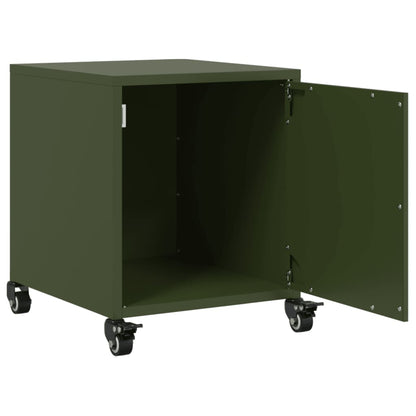 vidaXL Table de chevet Vert olive 36x39x43,5 cm Acier