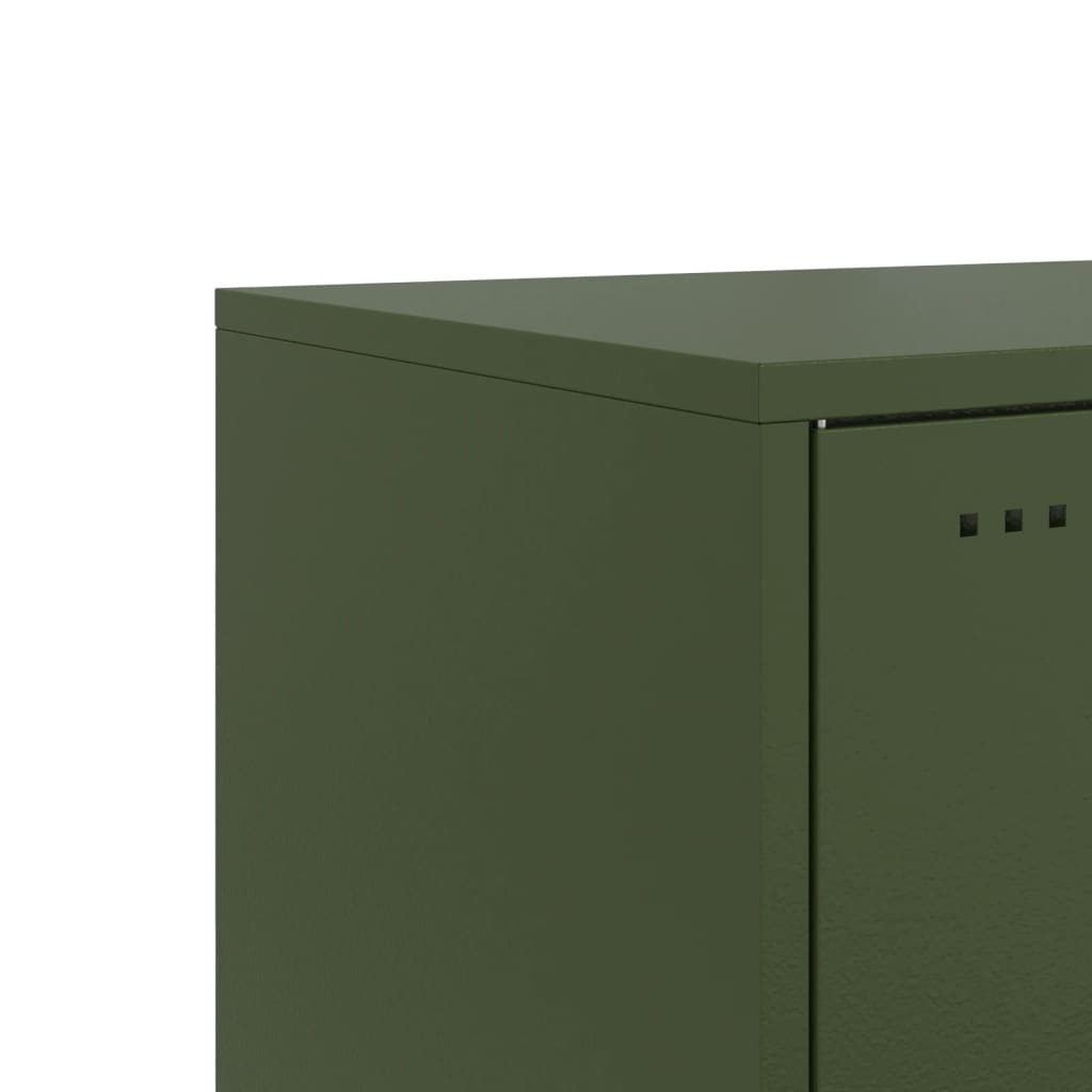 vidaXL Table de chevet Vert olive 36x39x43,5 cm Acier