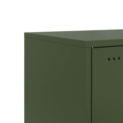 vidaXL Table de chevet Vert olive 36x39x43,5 cm Acier