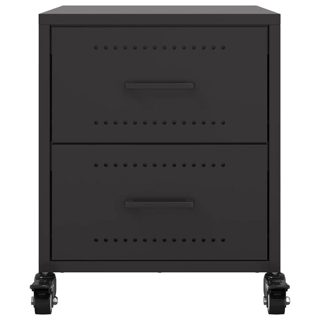 vidaXL Nachttisch Schwarz 36x39x43,5 cm Stahl