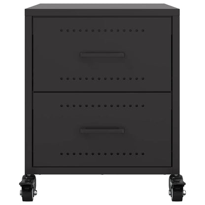 vidaXL Nachttische 2 Stk. Schwarz 36x39x43,5 cm Stahl