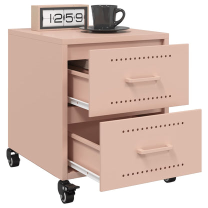 vidaXL Table de chevet Rose 36x39x43,5 cm Acier