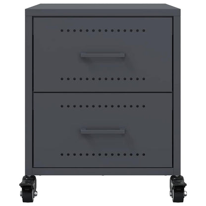 vidaXL Nachttisch Anthrazit 36x39x43,5 cm Stahl