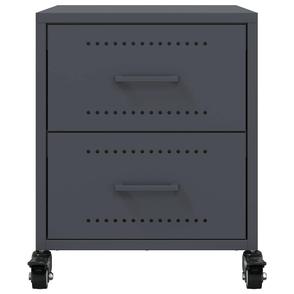 vidaXL Nachttische 2 Stk. Anthrazit 36x39x43,5 cm Stahl