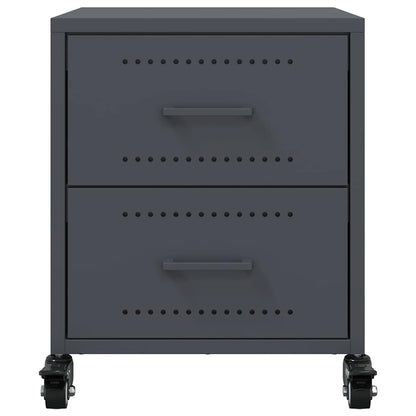 vidaXL Nachttische 2 Stk. Anthrazit 36x39x43,5 cm Stahl