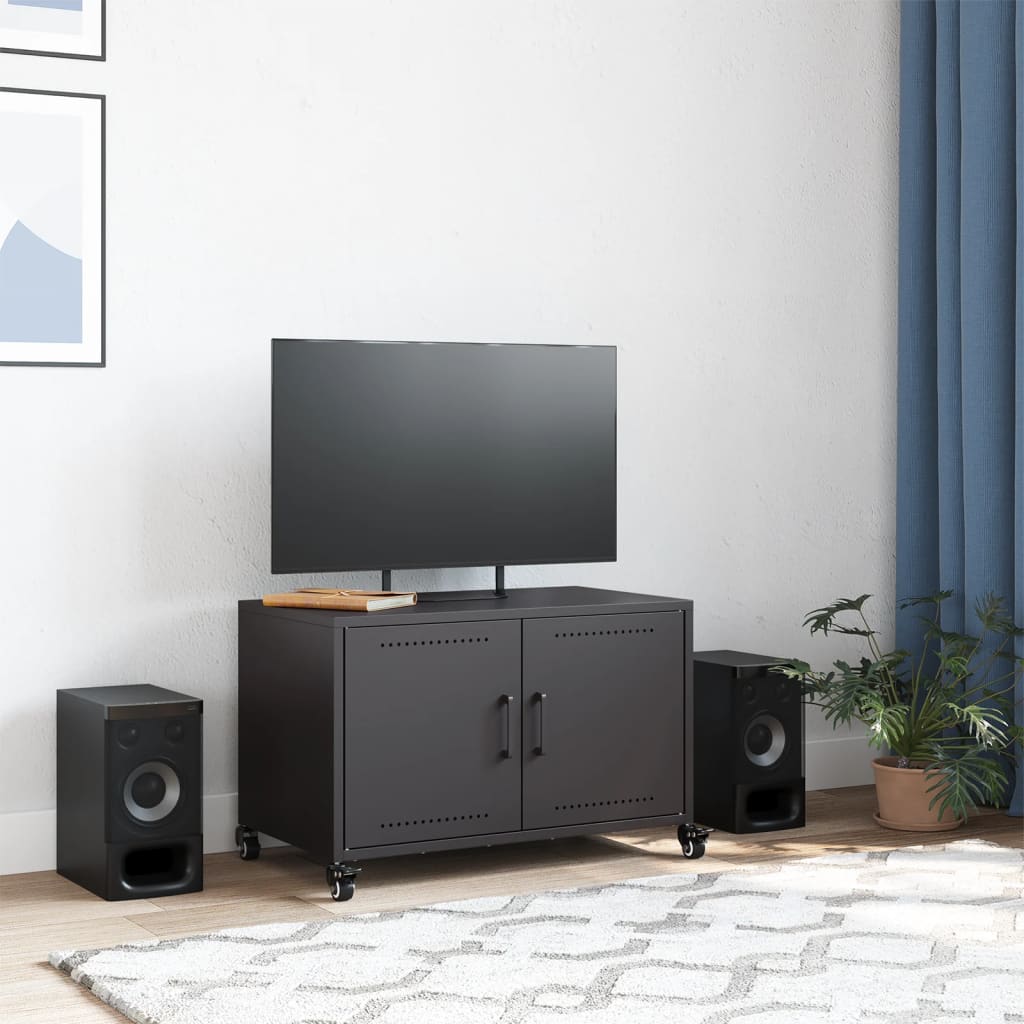 vidaXL Meuble TV Noir 68x39x43,5 cm Acier