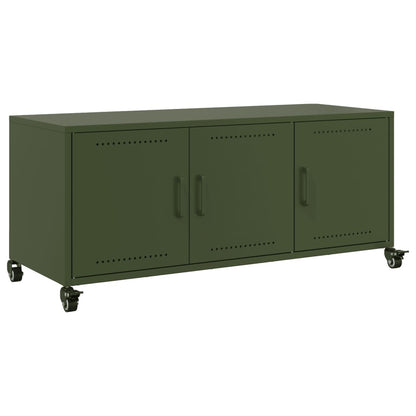 vidaXL TV-Schrank Olivgrün 100,5x39x43,5 cm Kaltgewalzter Stahl