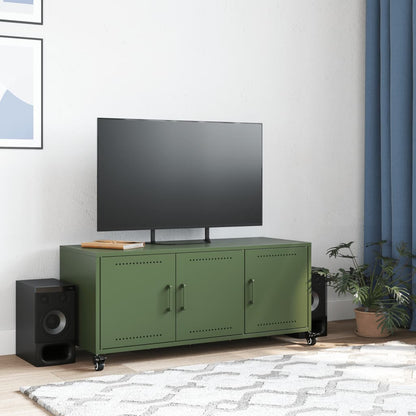 vidaXL TV-Schrank Olivgrün 100,5x39x43,5 cm Kaltgewalzter Stahl