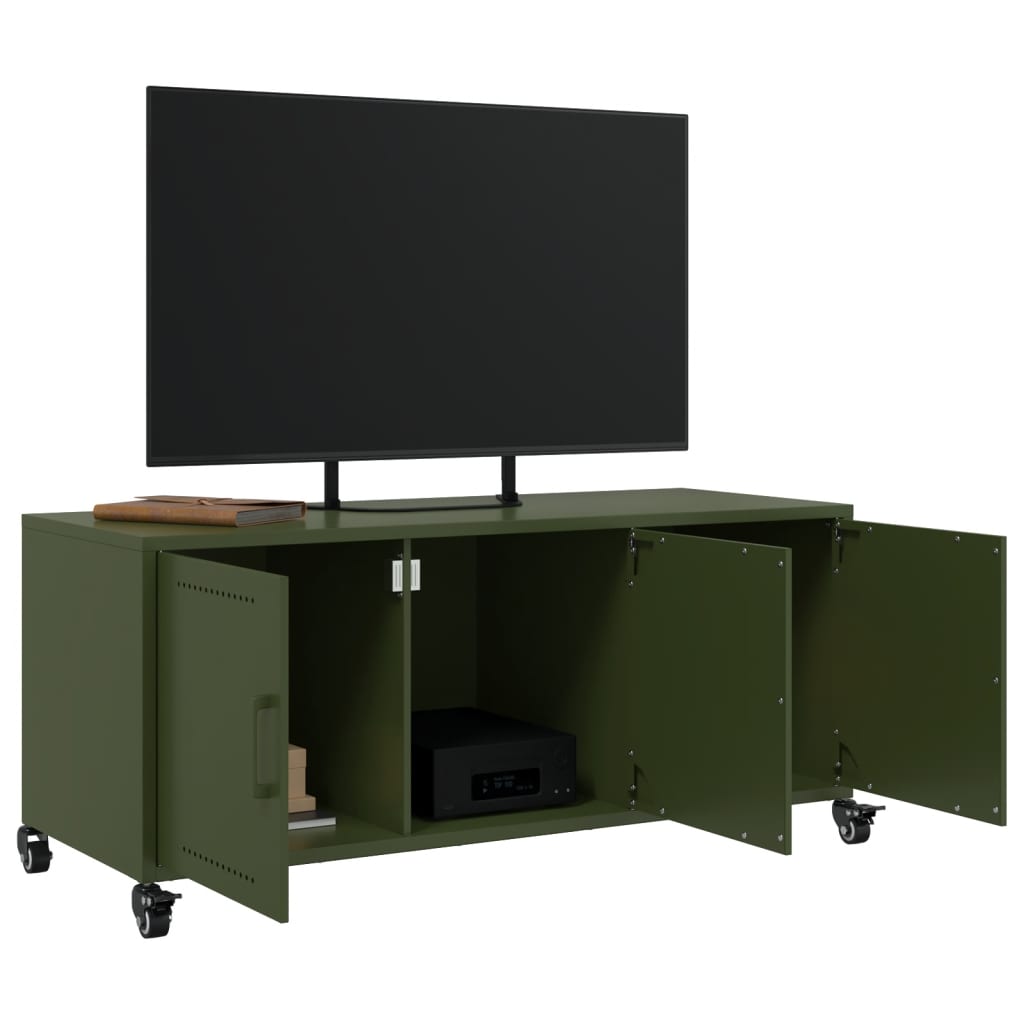 vidaXL TV-Schrank Olivgrün 100,5x39x43,5 cm Kaltgewalzter Stahl