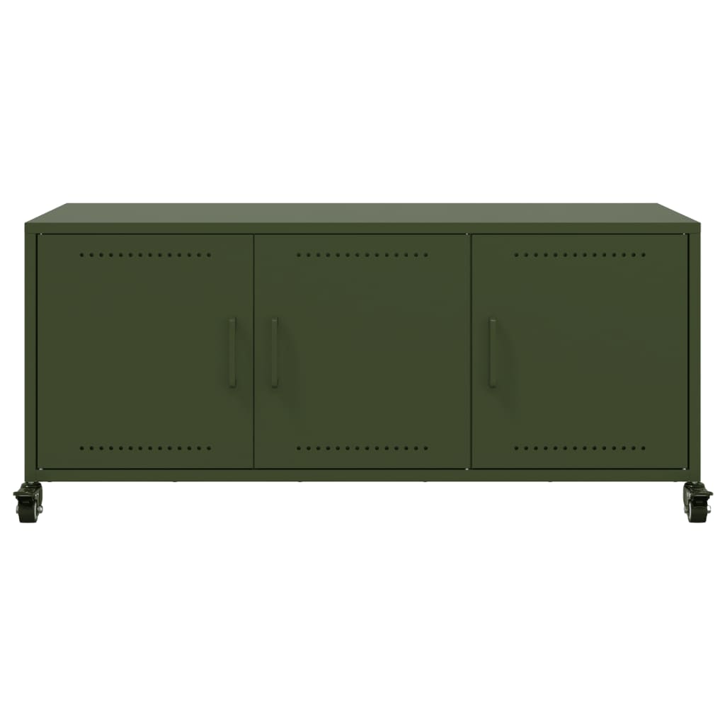 vidaXL TV-Schrank Olivgrün 100,5x39x43,5 cm Kaltgewalzter Stahl