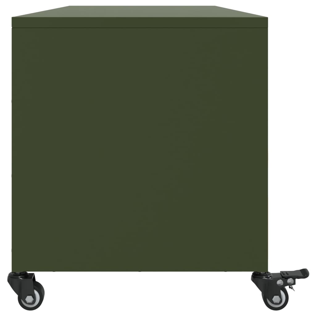 vidaXL TV-Schrank Olivgrün 100,5x39x43,5 cm Kaltgewalzter Stahl