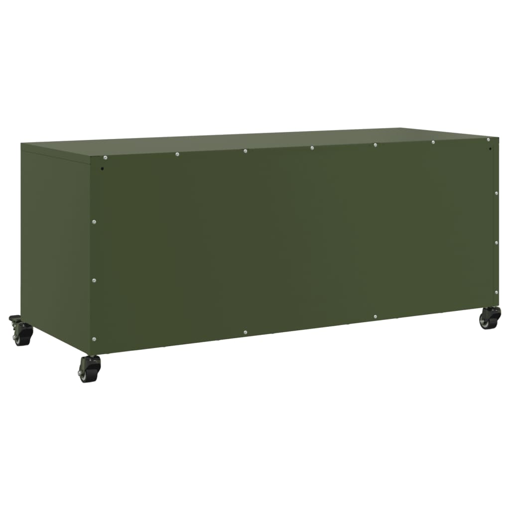 vidaXL TV-Schrank Olivgrün 100,5x39x43,5 cm Kaltgewalzter Stahl