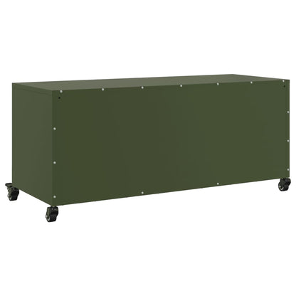 vidaXL TV-Schrank Olivgrün 100,5x39x43,5 cm Kaltgewalzter Stahl