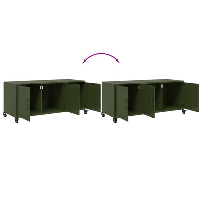 vidaXL TV-Schrank Olivgrün 100,5x39x43,5 cm Kaltgewalzter Stahl
