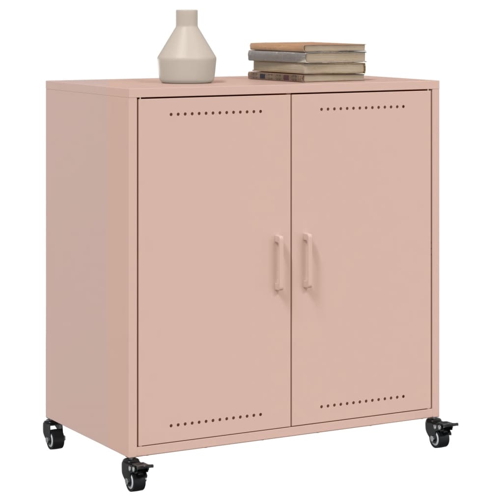 vidaXL Commode rose 68x39x72 cm acier
