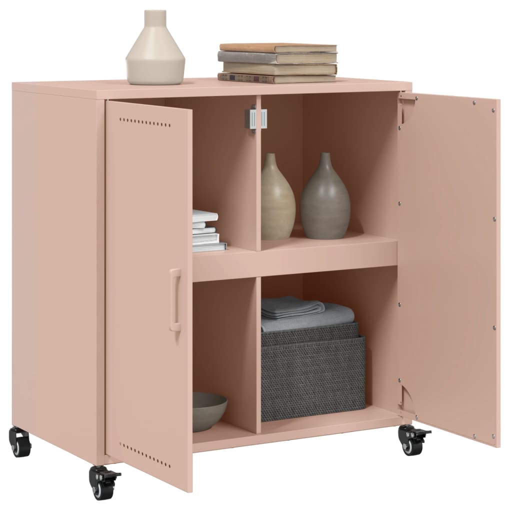 vidaXL Commode rose 68x39x72 cm acier