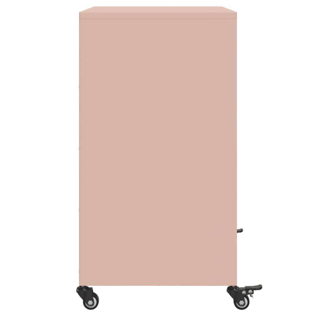vidaXL Commode rose 68x39x72 cm acier