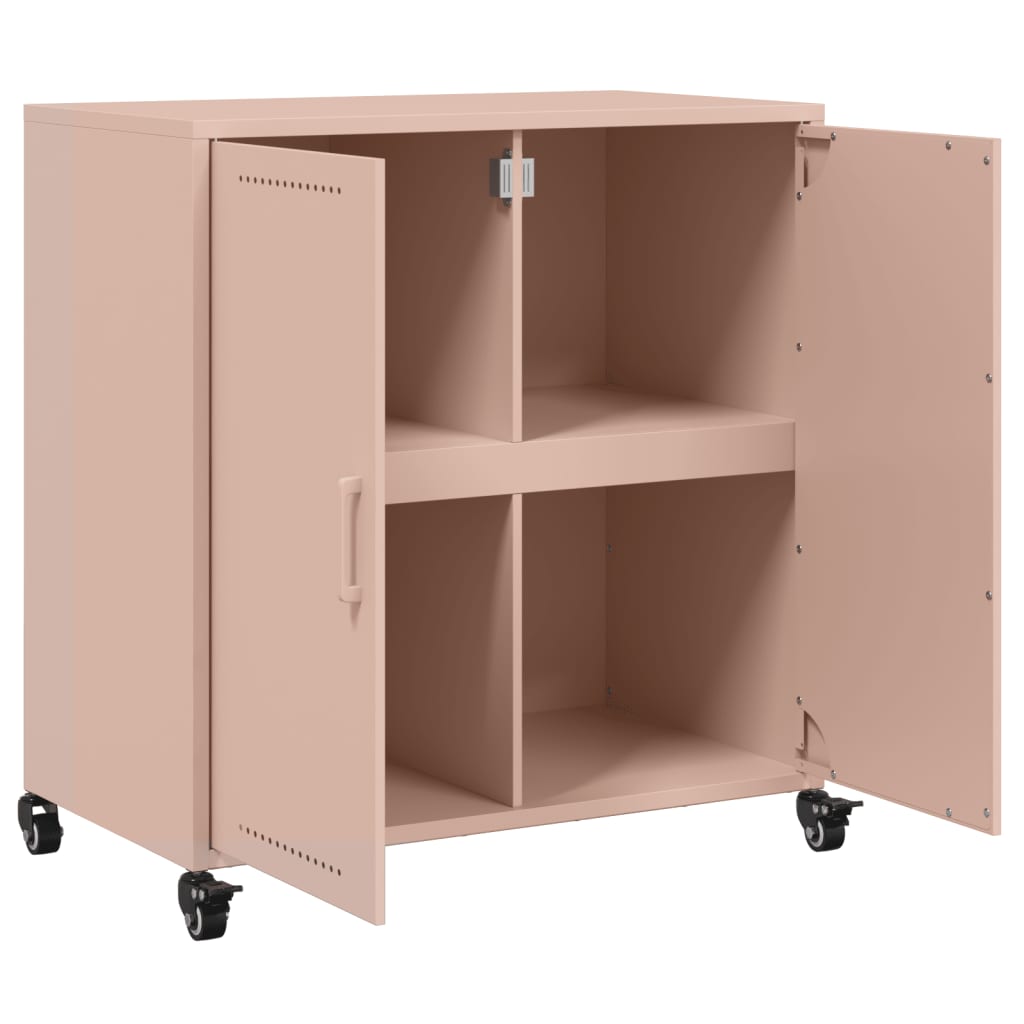 vidaXL Commode rose 68x39x72 cm acier