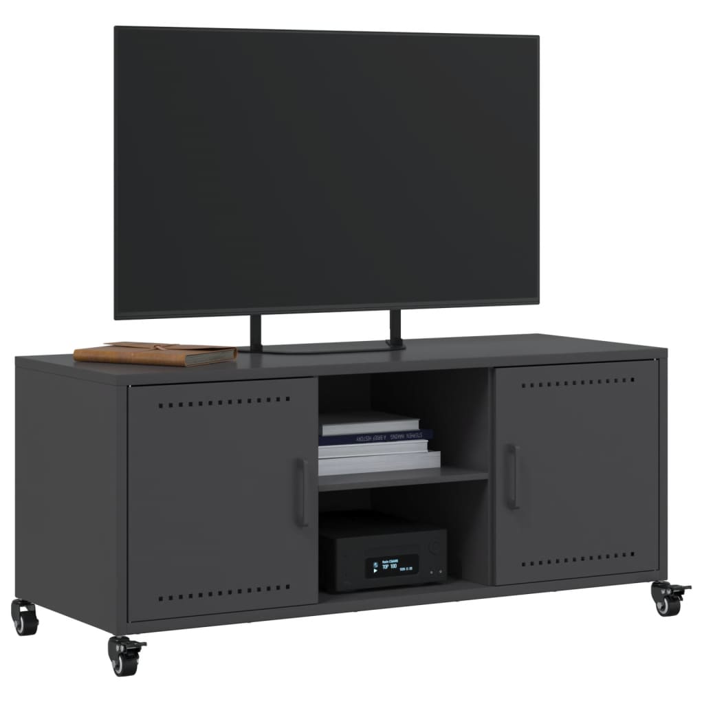 Meuble TV vidaXL Acier Noir 100,5x39x43,5 cm