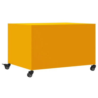 vidaXL Table basse Moutarde 68x50x43,5 cm Acier laminé à froid