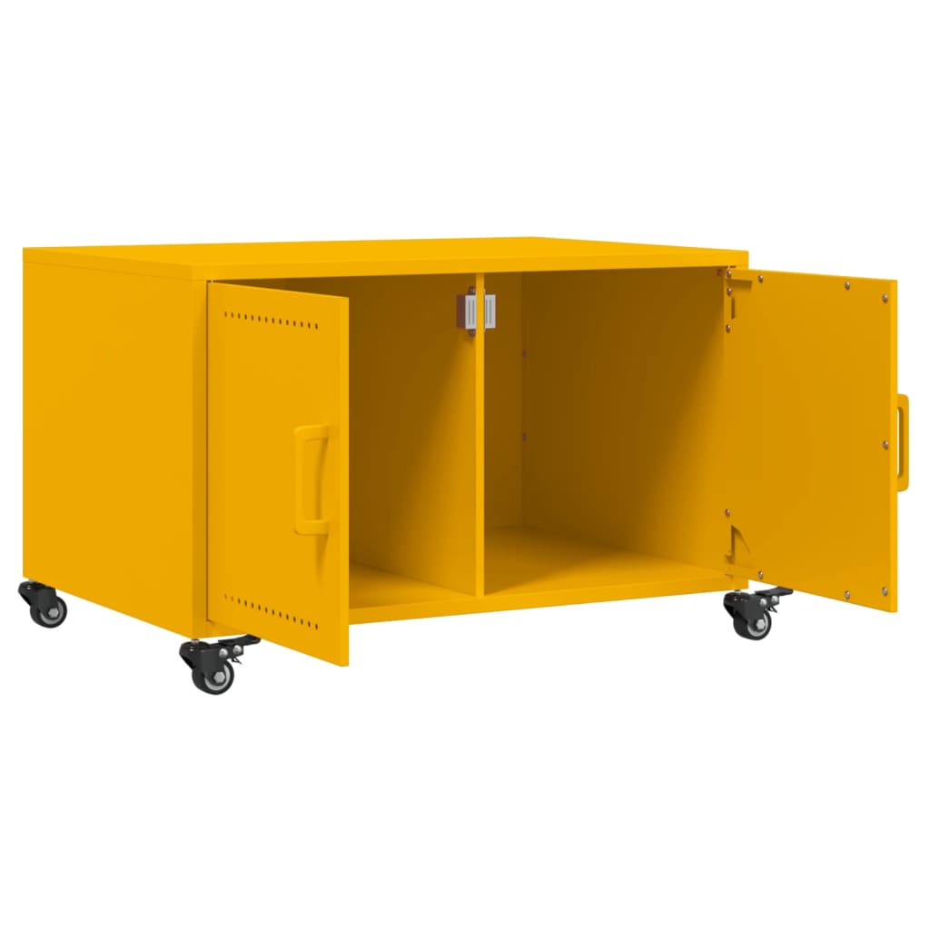 vidaXL Table basse Moutarde 68x50x43,5 cm Acier laminé à froid