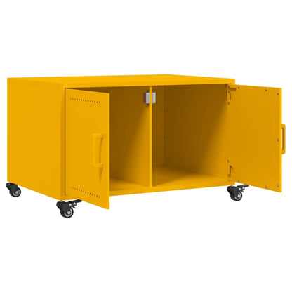 vidaXL Table basse Moutarde 68x50x43,5 cm Acier laminé à froid