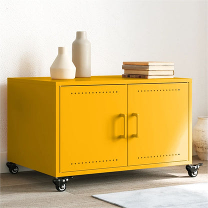 vidaXL Table basse Moutarde 68x50x43,5 cm Acier laminé à froid