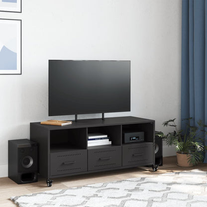 Meuble TV vidaXL Acier Noir 100,5x39x43,5 cm