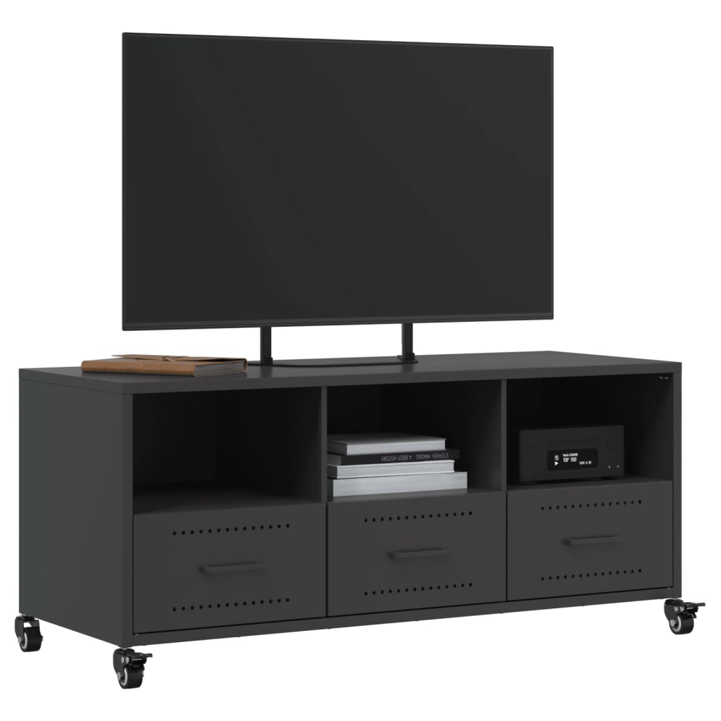 Meuble TV vidaXL Acier Noir 100,5x39x43,5 cm