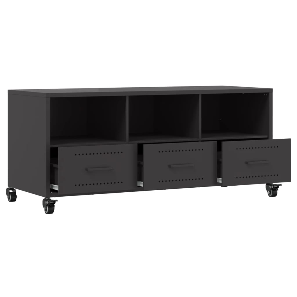 Meuble TV vidaXL Acier Noir 100,5x39x43,5 cm