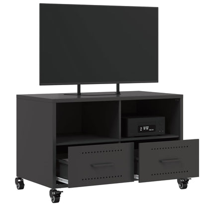 vidaXL TV-Schrank Schwarz 68x39x43,5 cm Stahl
