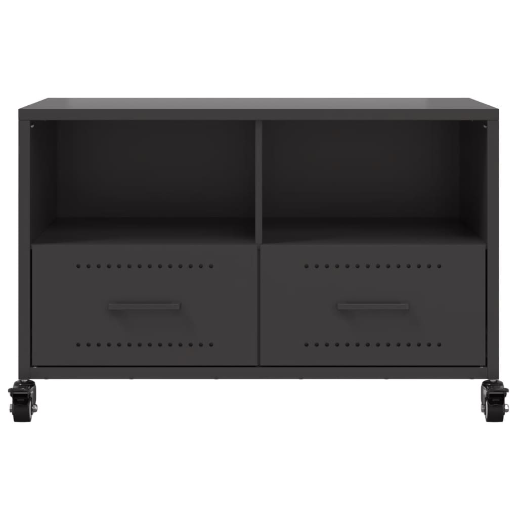 vidaXL TV-Schrank Schwarz 68x39x43,5 cm Stahl