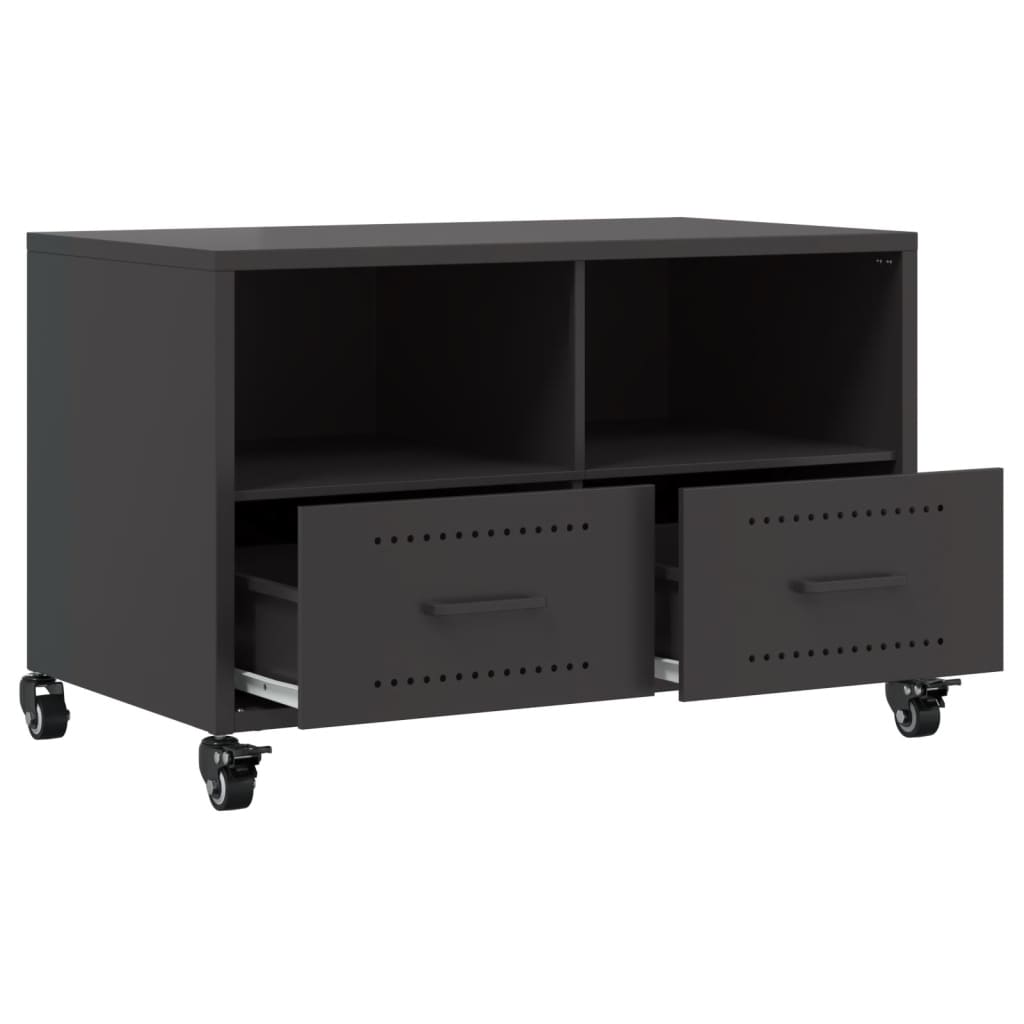 vidaXL TV-Schrank Schwarz 68x39x43,5 cm Stahl