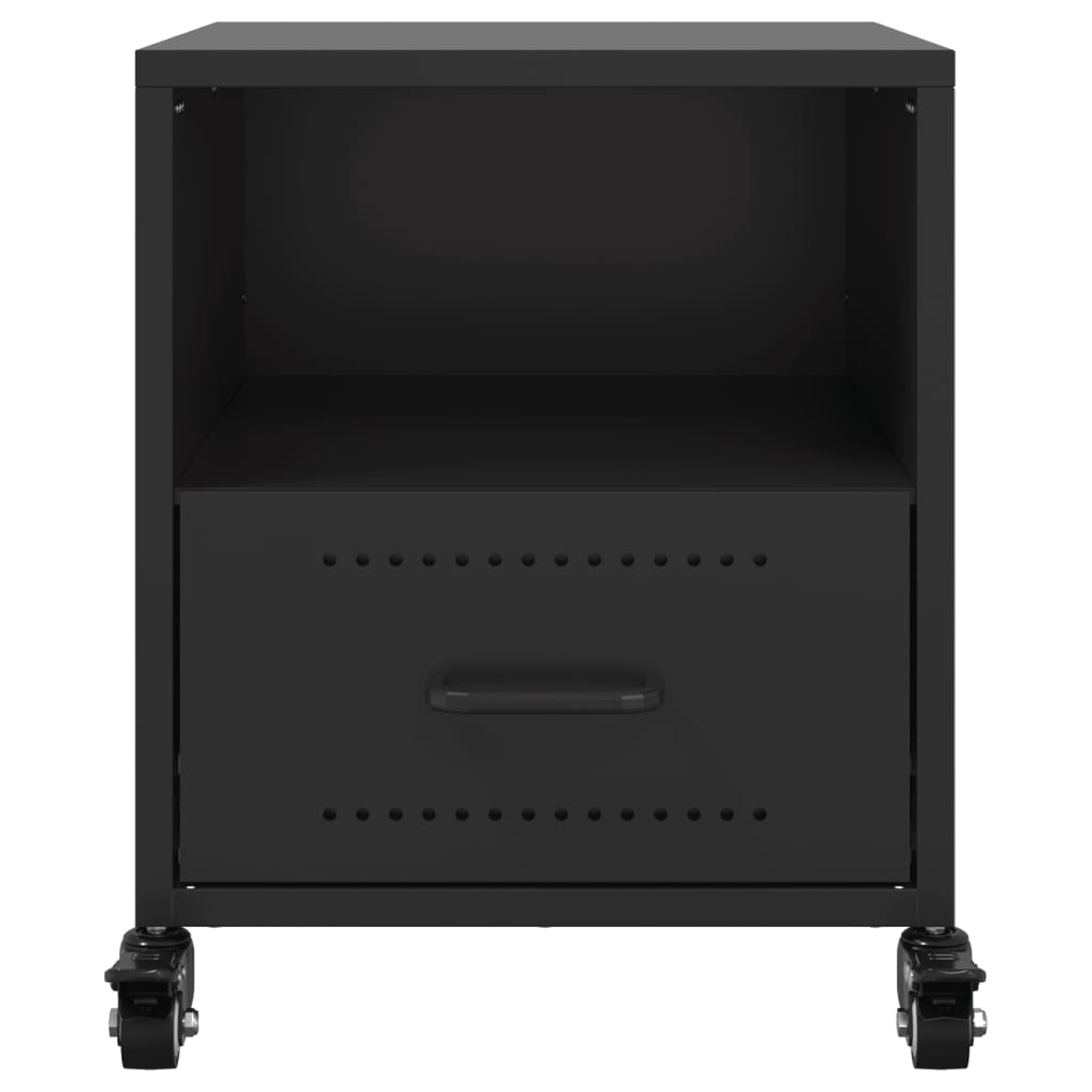 vidaXL Nachttisch Schwarz 36x39x43,5 cm Stahl