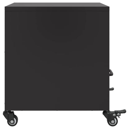 vidaXL Nachttisch Schwarz 36x39x43,5 cm Stahl