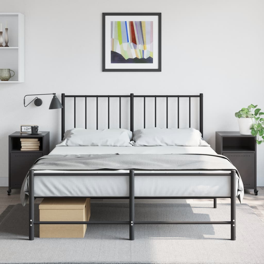 vidaXL Nachttische 2 Stk. Schwarz 36x39x59 cm Stahl