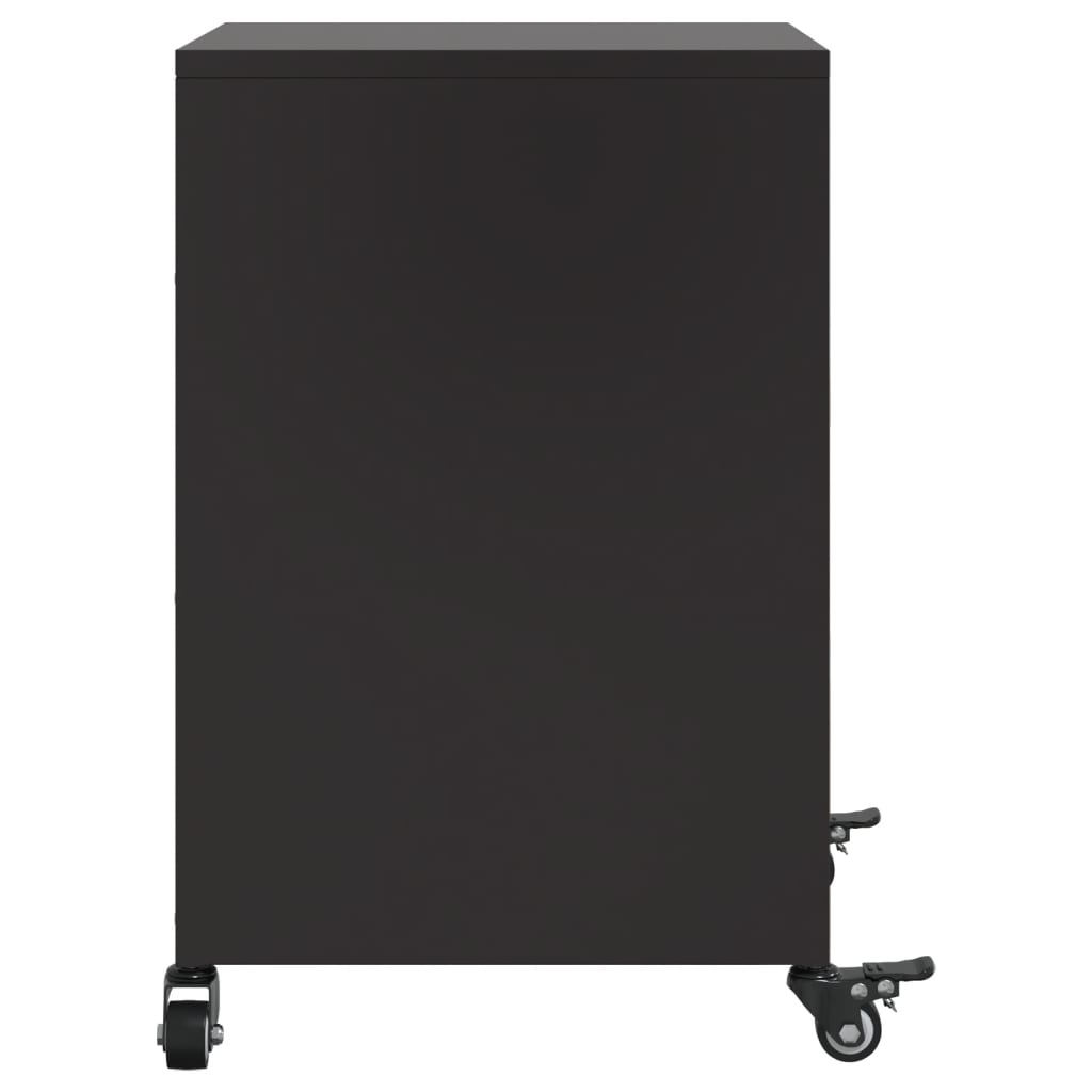 vidaXL Nachttische 2 Stk. Schwarz 36x39x59 cm Stahl