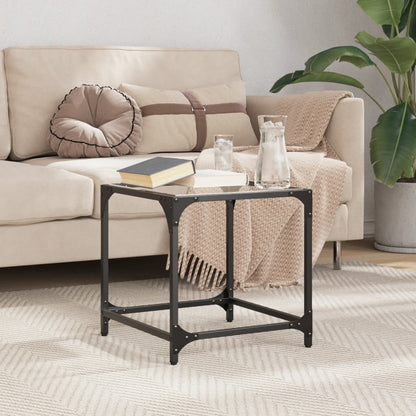 vidaXL Table basse avec plateau en verre Transparent 40x40x40 cm Acier