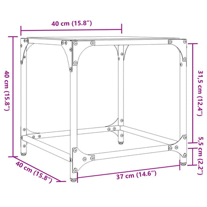 vidaXL Table basse avec plateau en verre Transparent 40x40x40 cm Acier