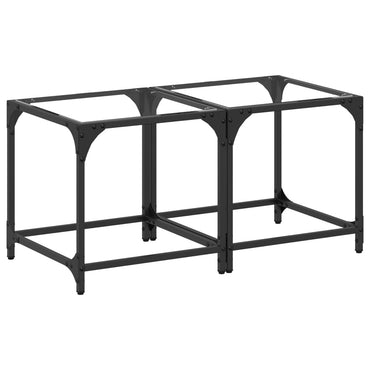 vidaXL Tables basses avec plateau en verre 2 pcs Transparent 40x40x40 cm Acier