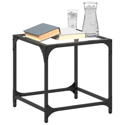 vidaXL Tables basses avec plateau en verre 2 pcs Transparent 40x40x40 cm Acier
