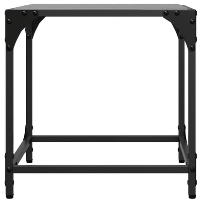 vidaXL Tables basses avec plateau en verre 2 pcs Noir 40x40x40 cm Acier